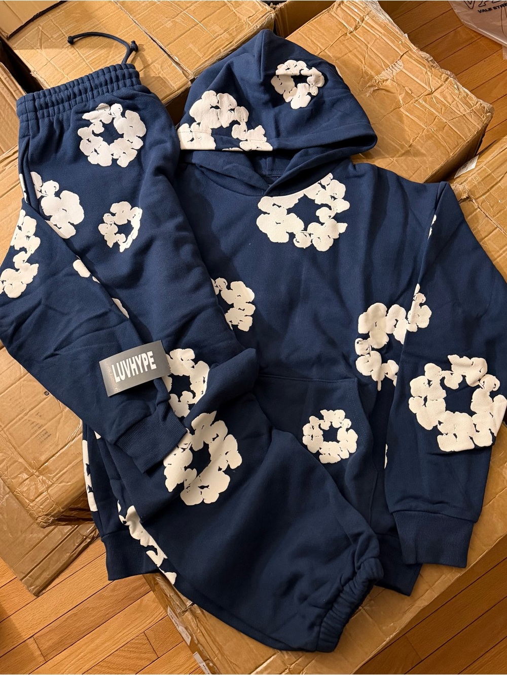 Denim Tears Navy Hoodie Sweatpant Tracksuit Set